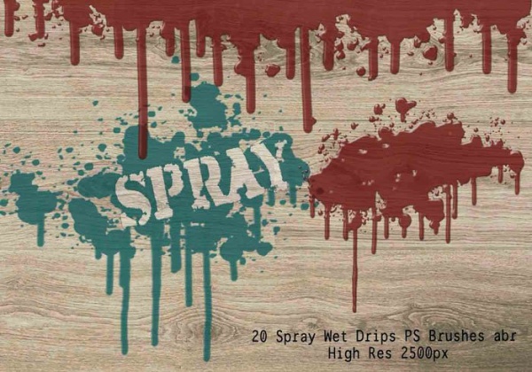 20 Spray Wet Drips PS Brushes