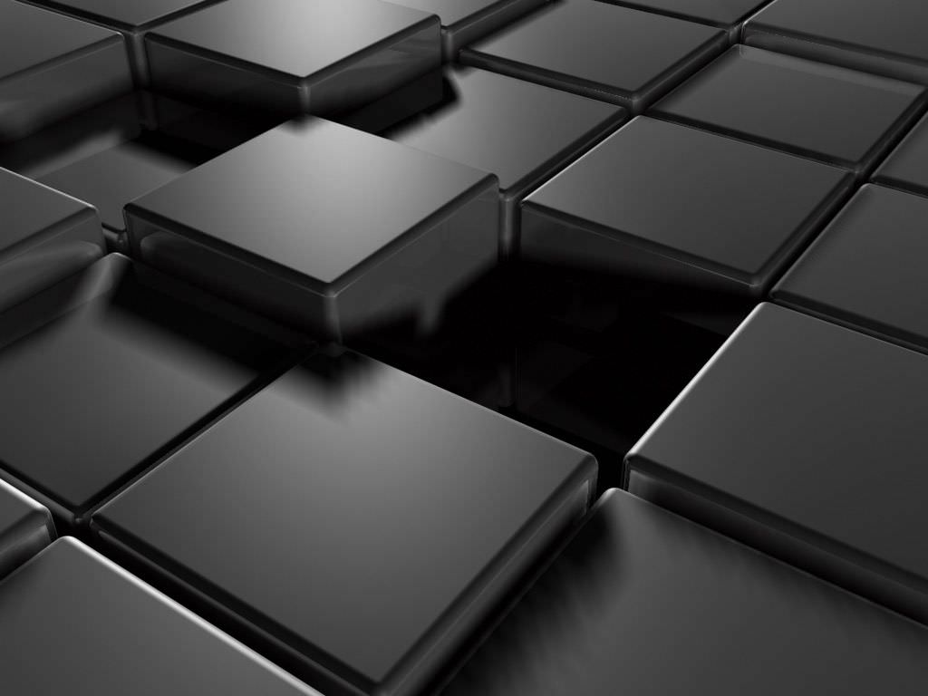 3D Black Abstract Cubes Wallpaper