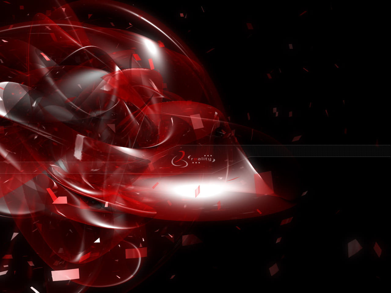 Abstract Color Shapes Red Background