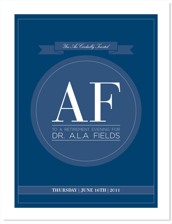 Albert Fields Retirement Invitation
