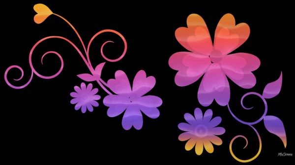 Amazing Flowers Gradient Wallpaper