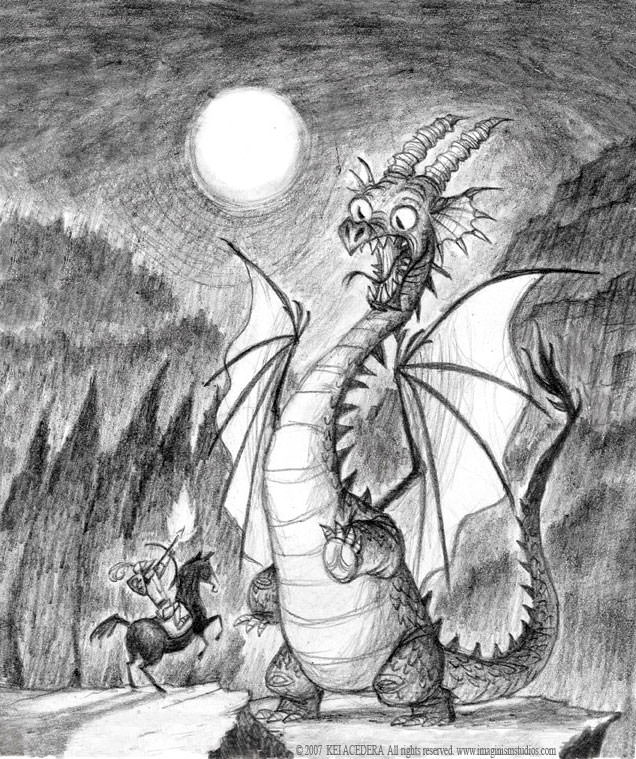 Awesome Dragon Pencil Drawing