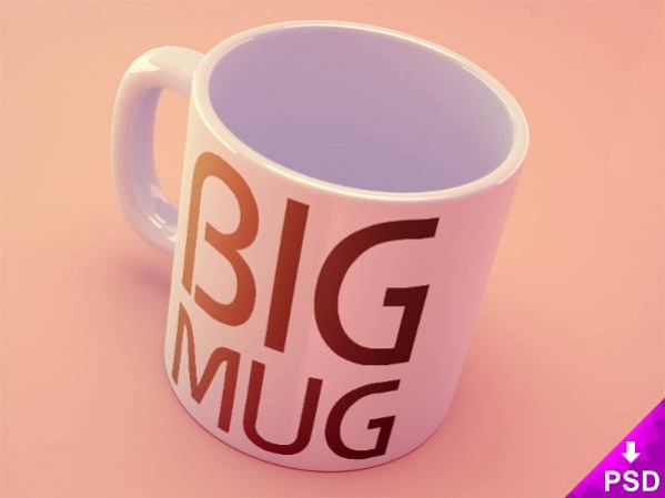 Big Coffee Mug Mockup PSD
