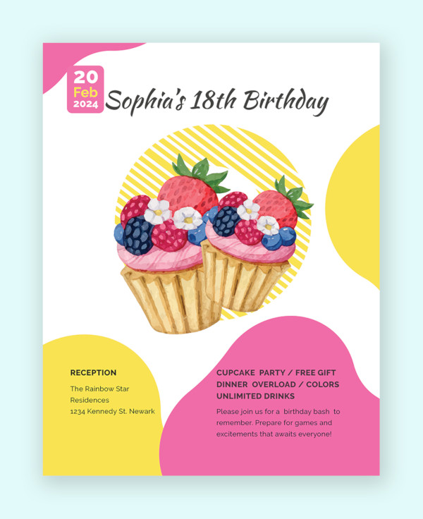 birthday flyer template