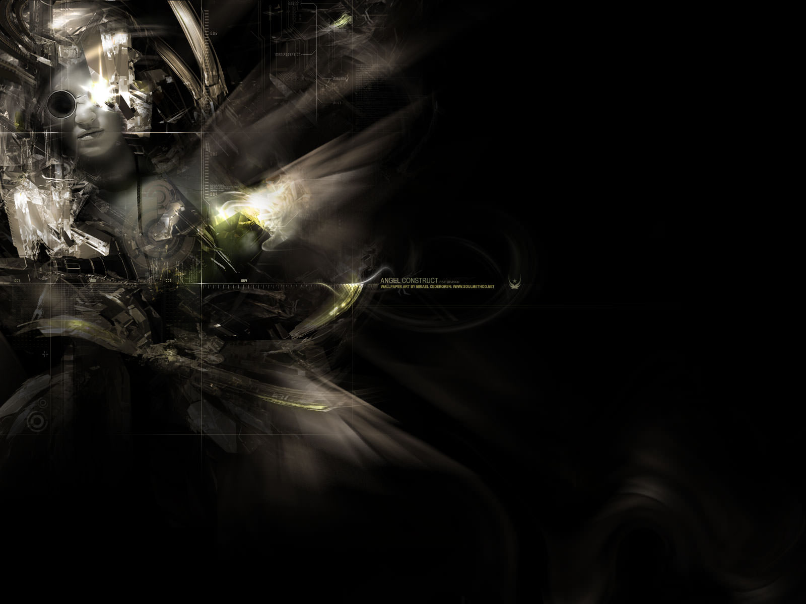 Black Abstract Tech Human Wallpaper