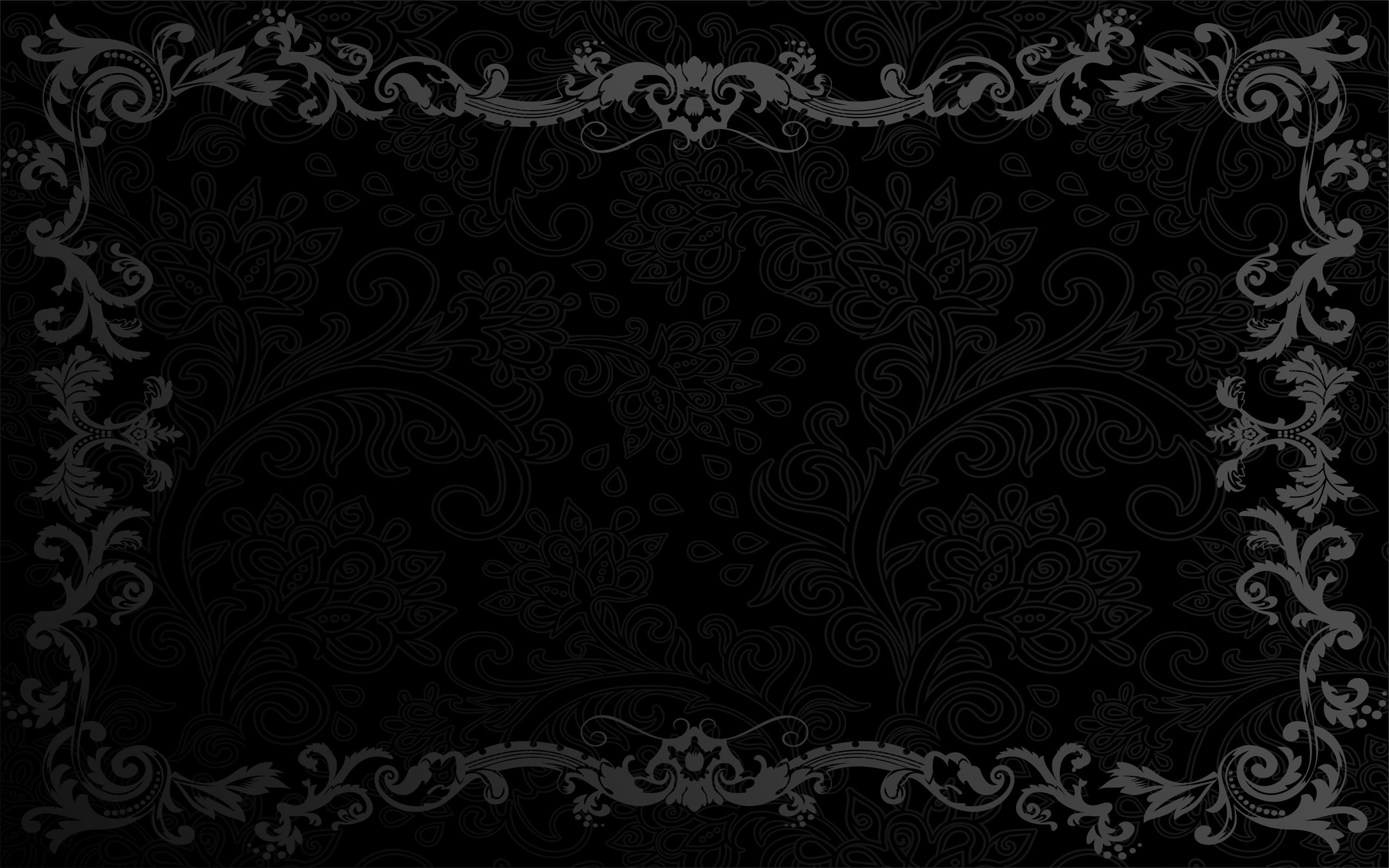 Black Vintage Floral Wallpaper