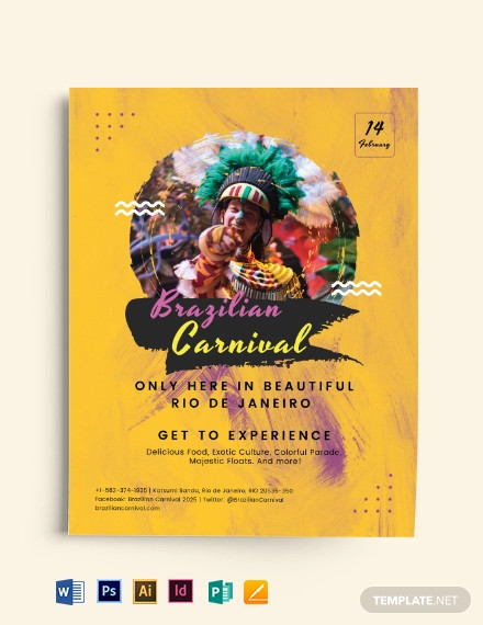brazilian carnival flyer template
