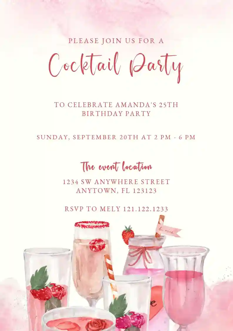 Bridal Shower Cocktail Party Invitation