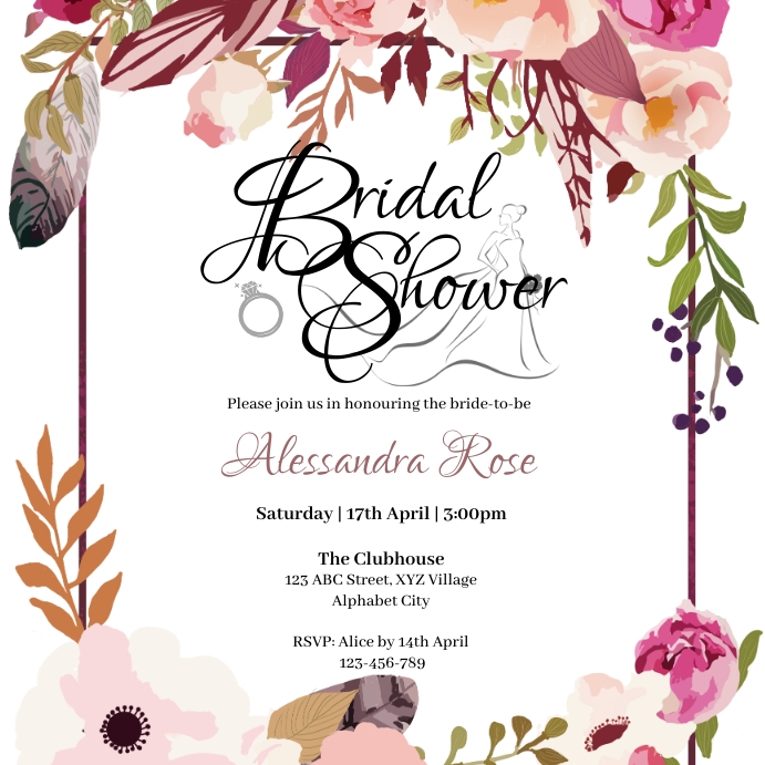 Bridal Shower Invitation Template for Free