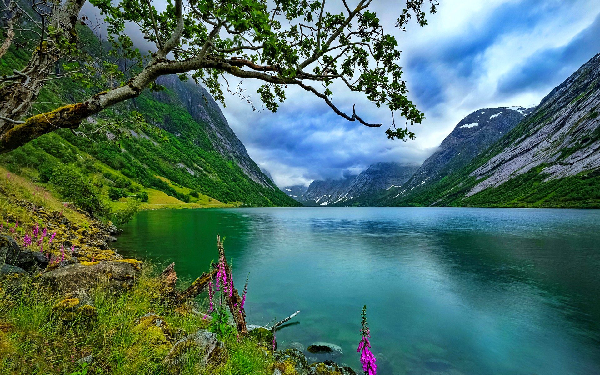 Calm Mountain Lake Landscape Wallpaper