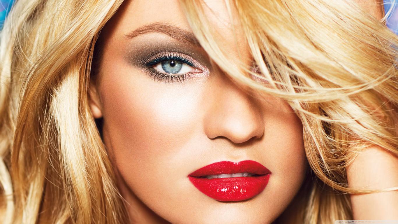 Candice Swanepoel Red Lips Wallpaper