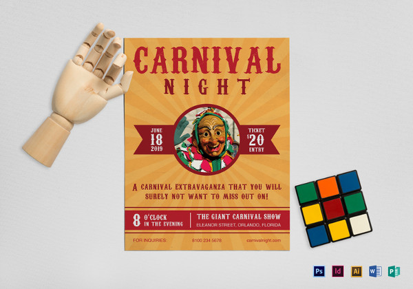 carnival night flyer template