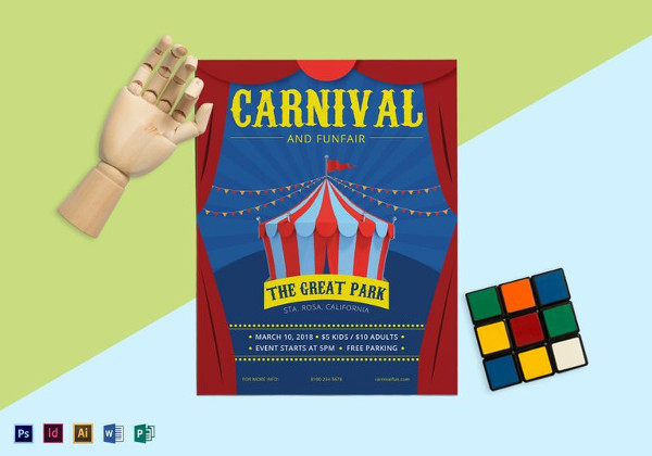 carnival and funfair flyer template