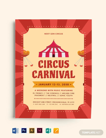 circus carnival flyer template