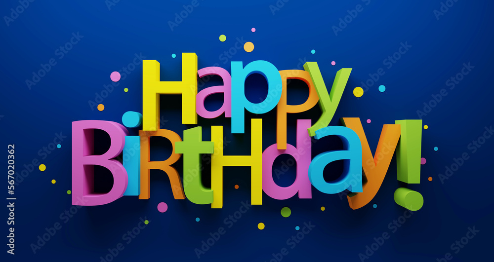 Colorful 3D Happy Birthday Banner