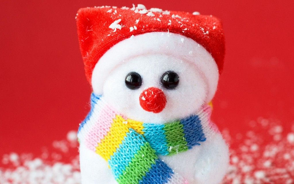 Colorful Cute Snowman Wallpaper