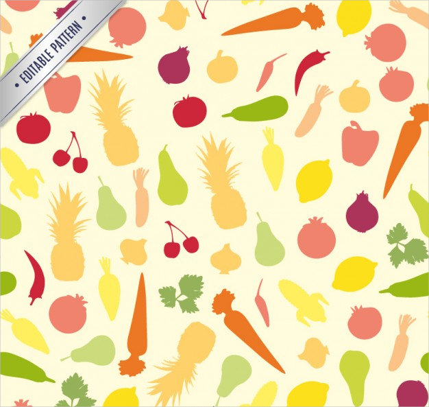 Colorful Fruits Pattern Free Vector