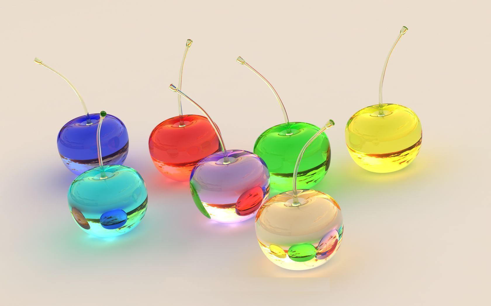 Colorful Transparent Bowls Wallpaper