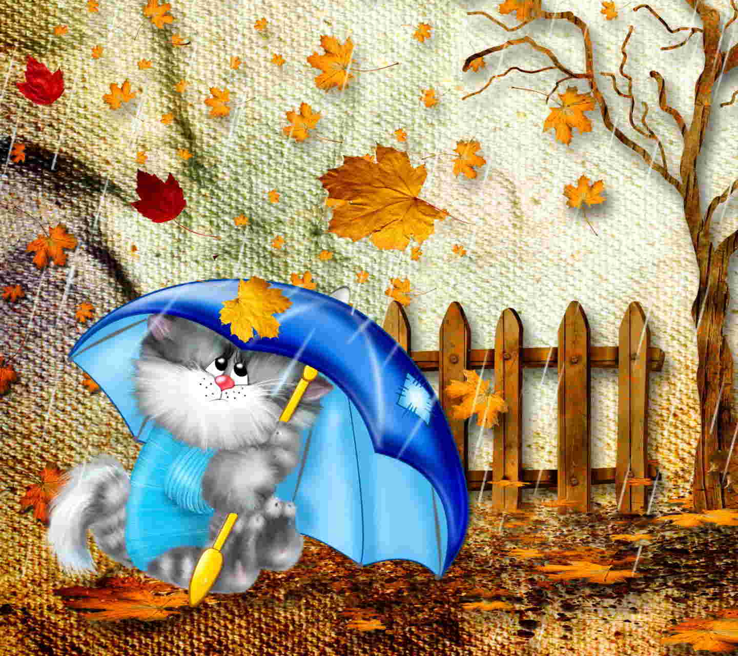 Cool Autumn Cat Background