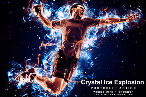 Crystal Ice Explosion Photoshop Action