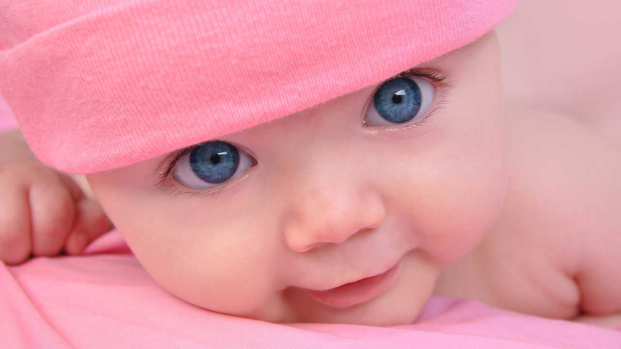 Cute Baby in Pink Wallpaper