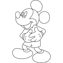 Cute Mickey Mouse Coloring Page for Kids