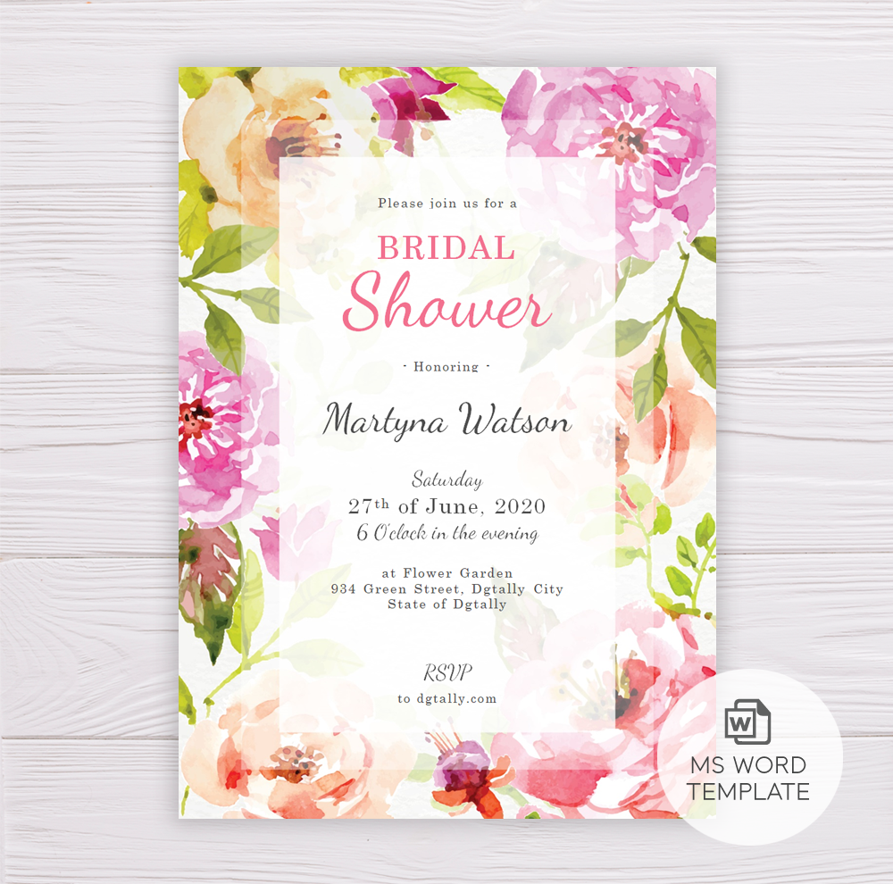 Download Free Bridal Shower Invitation Template