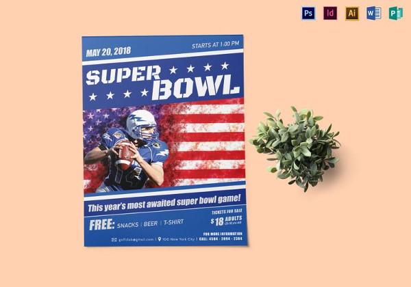 Editable Bowl Game Flyer Template