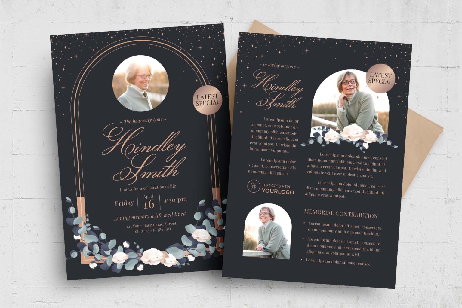 Elegant Funeral Program Template