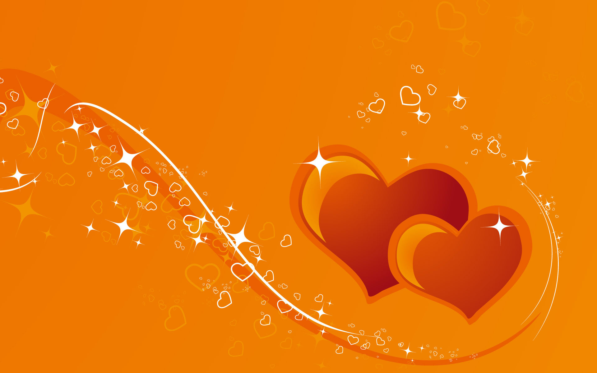 Fantastic Orange Heart Background