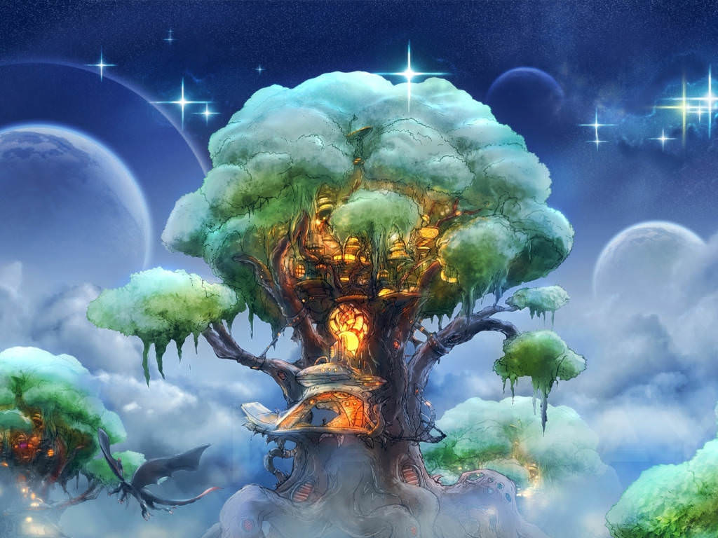 Fantasy Tree Art Magical Background