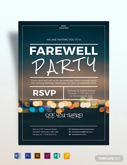 farewell party flyer template