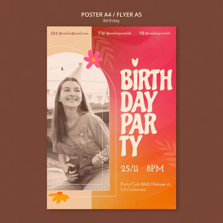 Flat Design Boho Birthday Template