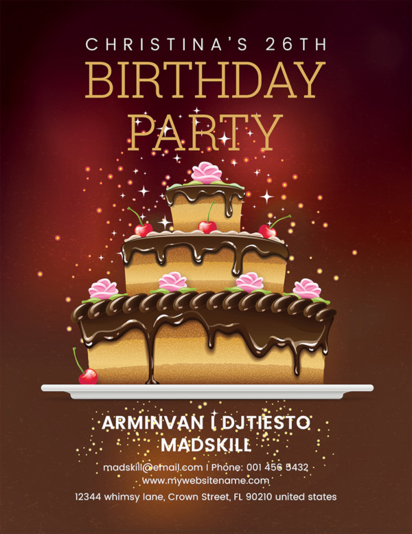 free birthday party flyer template