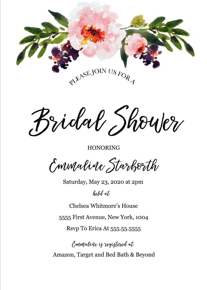 Free Bridal Shower Invitation Template