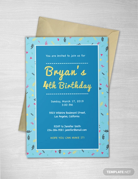 free kids birthday invitation