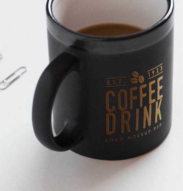 Free Logo Mockup On Paper And Coffee Cup
