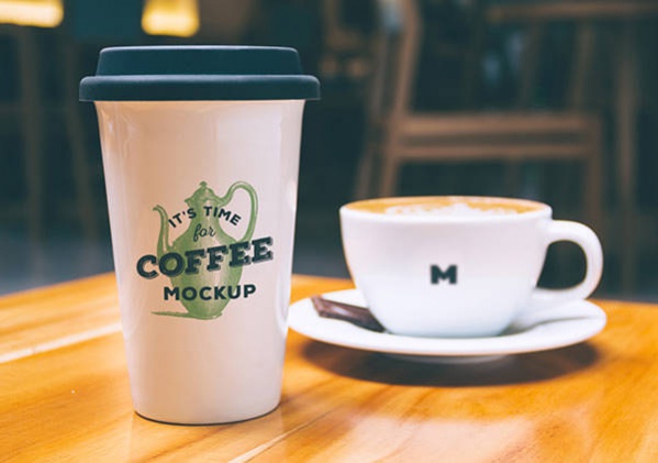 Free PSD Coffee Cup and Mug Mockup