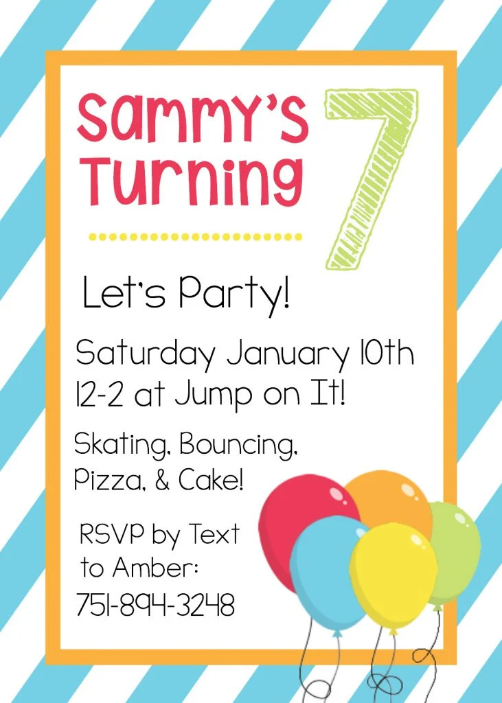 Free Printable Birthday Party Invitations