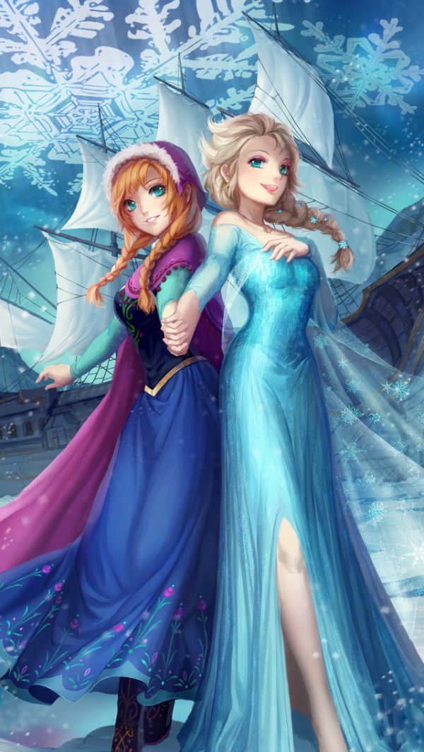 Frozen Anime Style iPhone Wallpaper