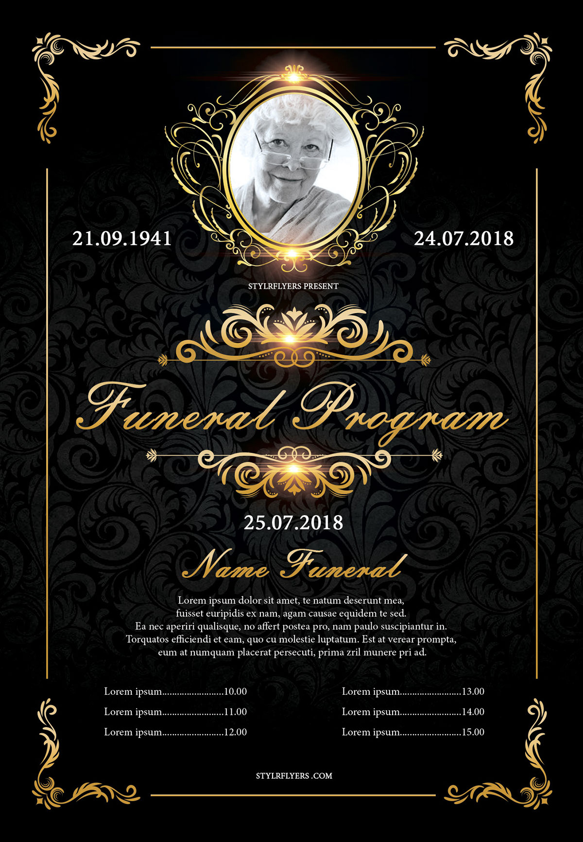 Funeral Program Free Flyer PSD