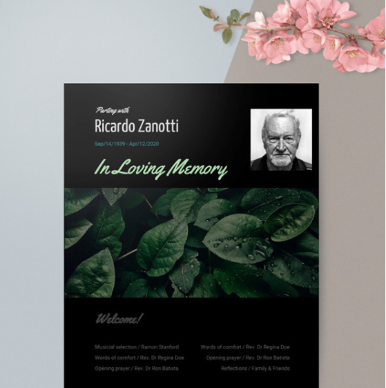 Funeral Program Flyer Template