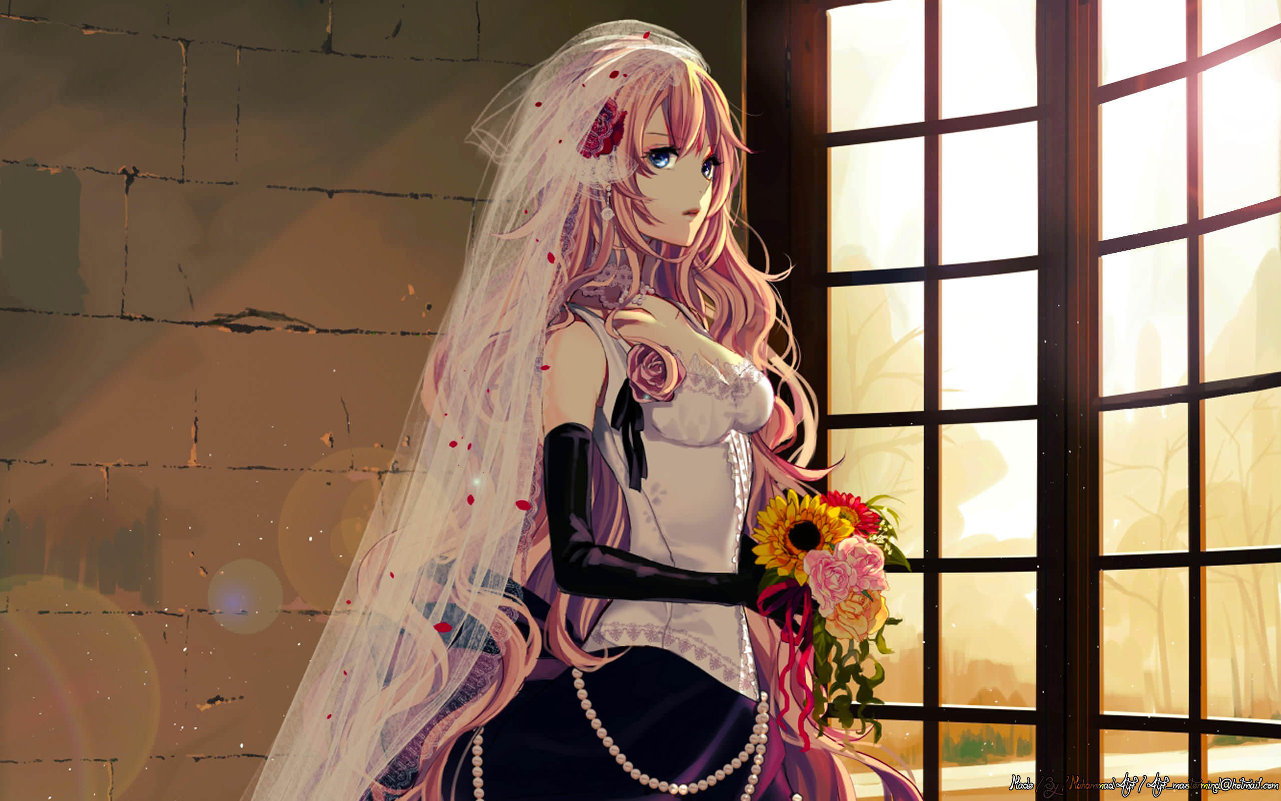 Girl Flower Vocaloid Background