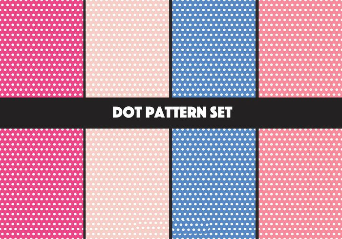 Girly Vector dot pattern Set