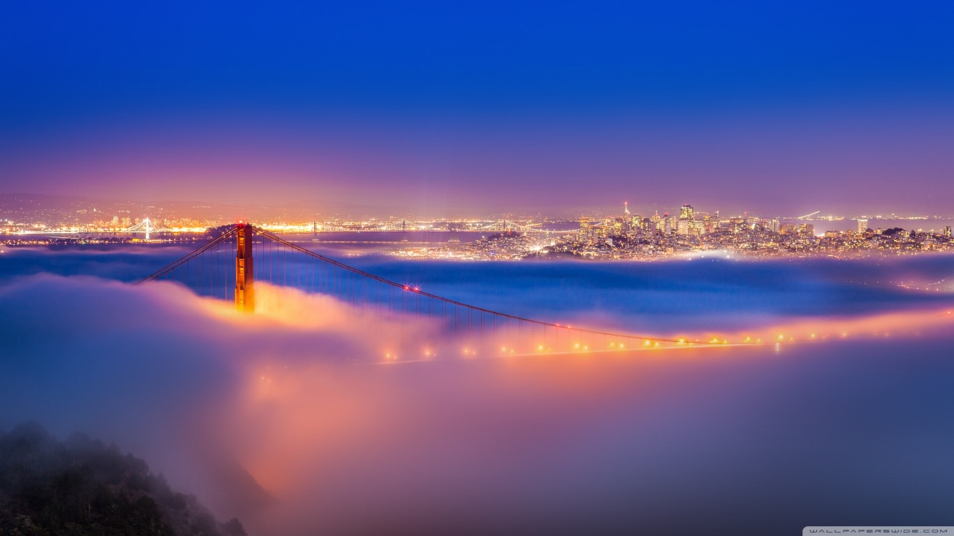 Golden Gate Bridge in Fog Wallpaper