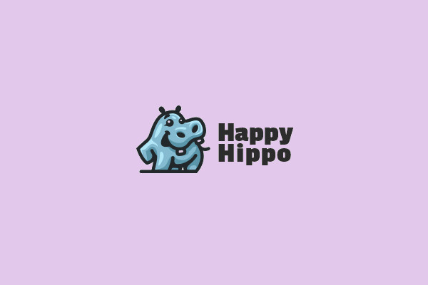 Happy Hippo Baby Logo