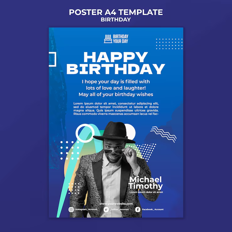 Happy Birthday a4 Poster Template