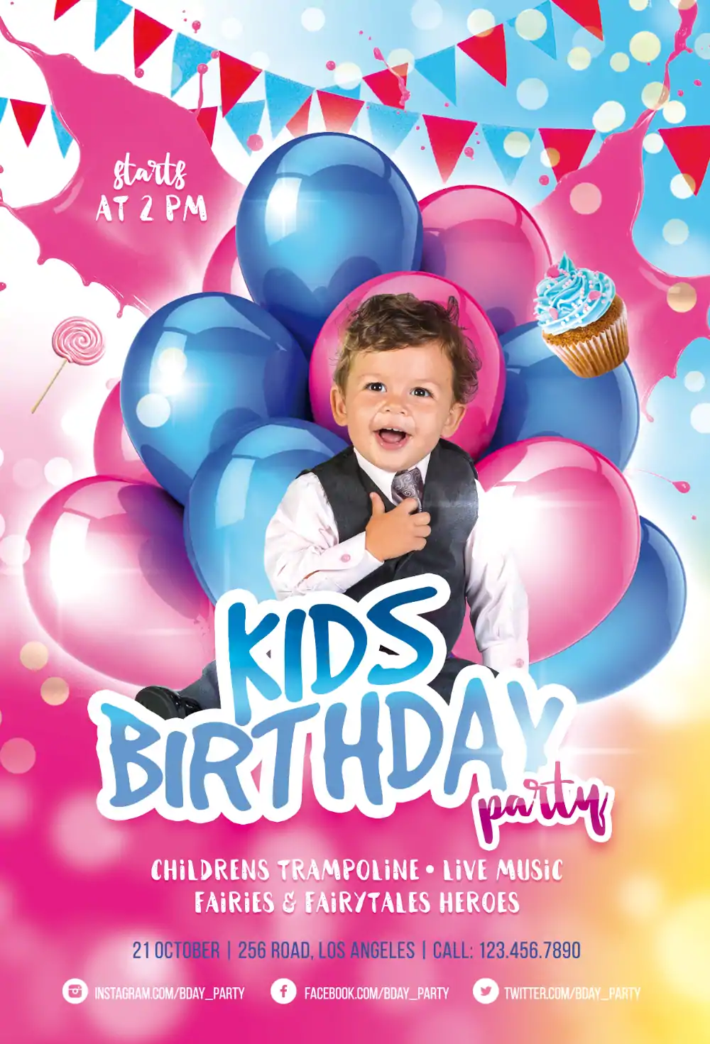 Kids Birthday Party Flyer - PSD Template