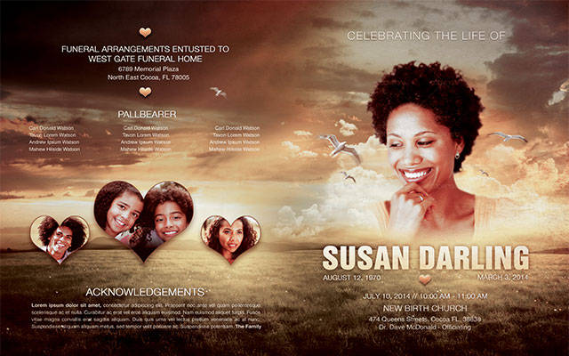 Life of Love Funeral Program Template 