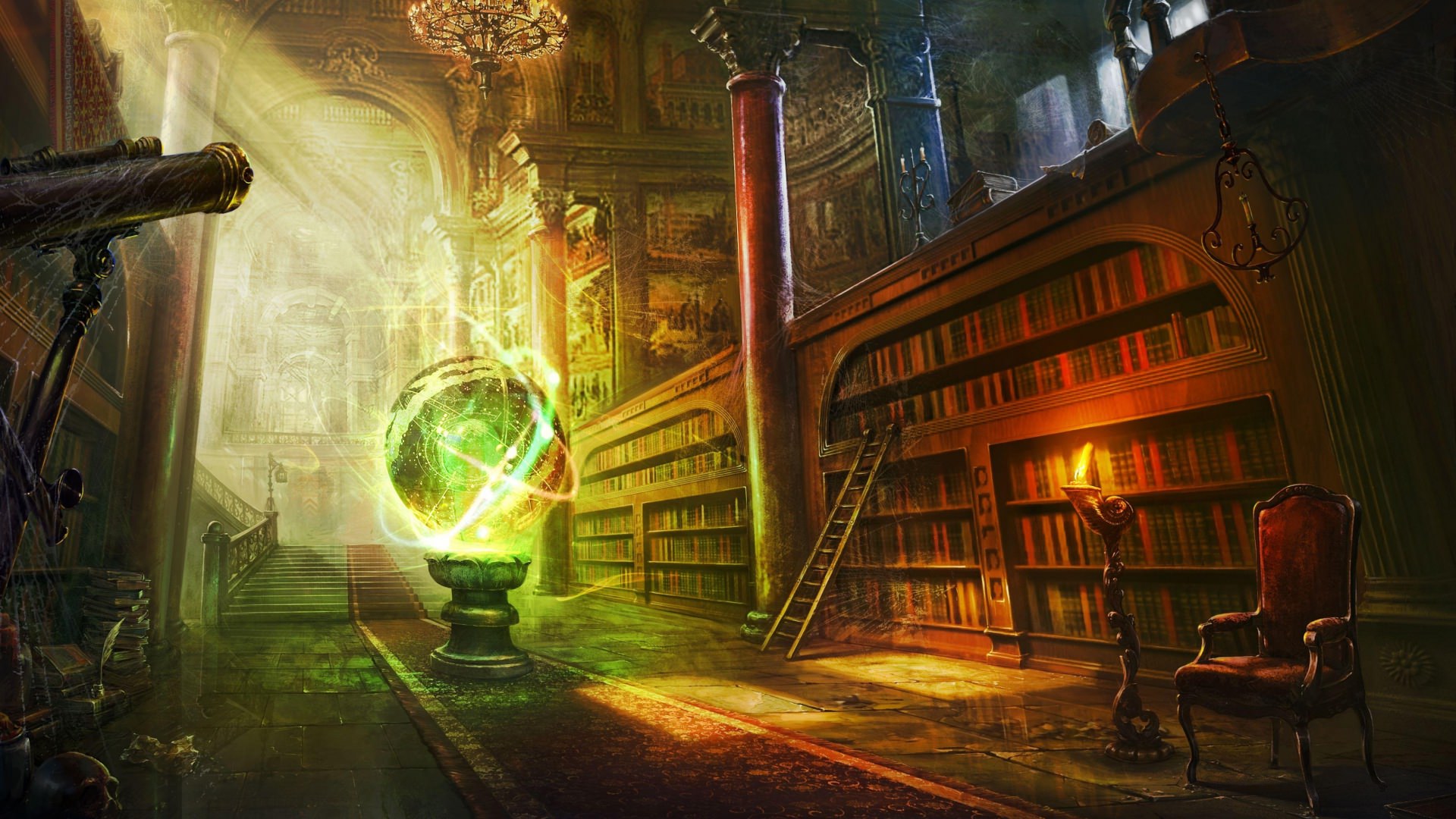 Magical Library Wallpaper